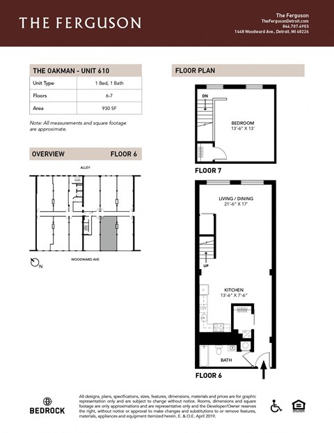 Floor Plans_Unit-610 at The Ferguson Apartments, Michigan, 48226